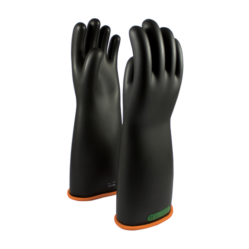 Product image for PIP 155-3-18/12 NOVAX® Rubber Electrical Insulating Gloves, Class 3, 18", Straight Cuff, Black/Orange - Size 12