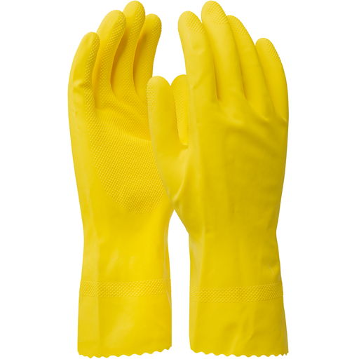 Product image for PIP 48-L160Y/L Unsupported Latex, Flock Lined w/ Honeycomb Grip - 16 Mil - Large