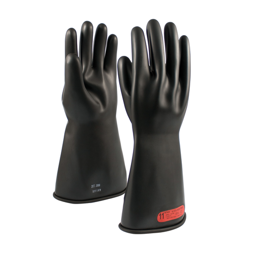 Product image for PIP 150-0-14/8 NOVAX® Rubber Electrical Insulating Gloves, Class 0, 14", Straight Cuff, Black - Size 8