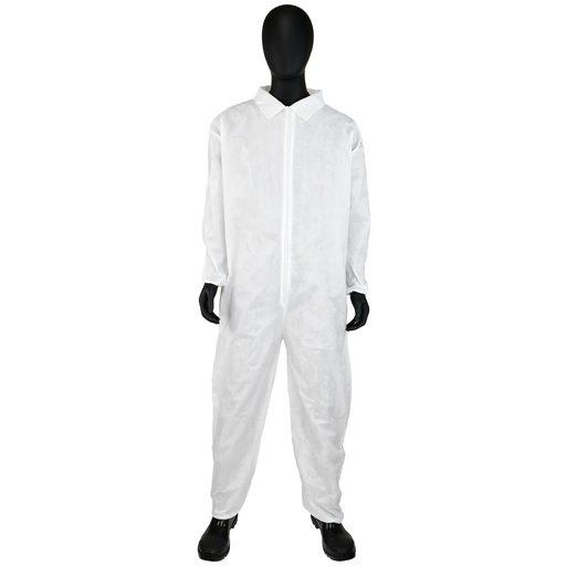 Product image for PIP> 3402/L WEST CHESTER PE LAMINATE WHITE COVERALL ELASTIC WRIST AND ANKLE