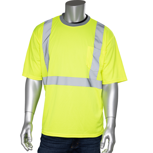 ANSI Type R Class 2 Short Sleeve T-Shirt, Hi-Vis Yellow, 3XL