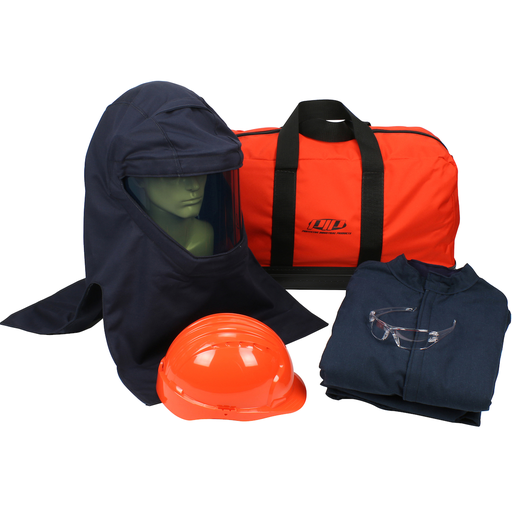 Product image for PIP 9150-52436/XL 40 CAL KIT JACKET OVERALLS HARD HAT HOOD BAG SAFETY GLASSES