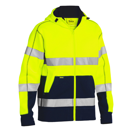 ANSI Type R Class 3 Full Zip Hooded Sweatshirt with Sherpa Lining, Hi-Vis Yellow, L