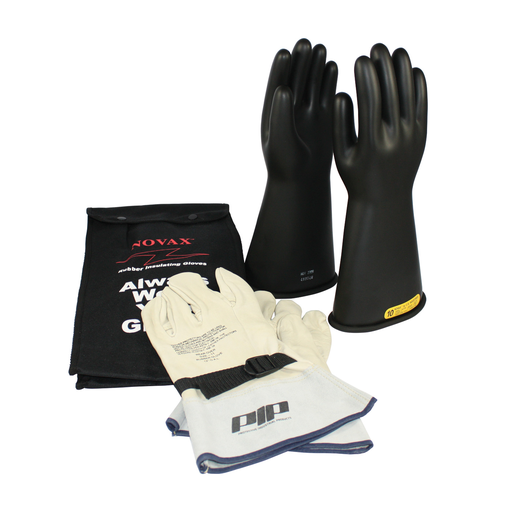 Product image for PIP 150-SK-2/12-KIT NOVAX® Insulating Glove Kit, Class 2, 14", Straight Cuff, Black - Size 12