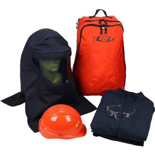 Product image for PIP 9150-21712/L 33 CAL KIT JACKET OVERALLS HARD HAT HOOD BACKPACK SAFETY GLASSES