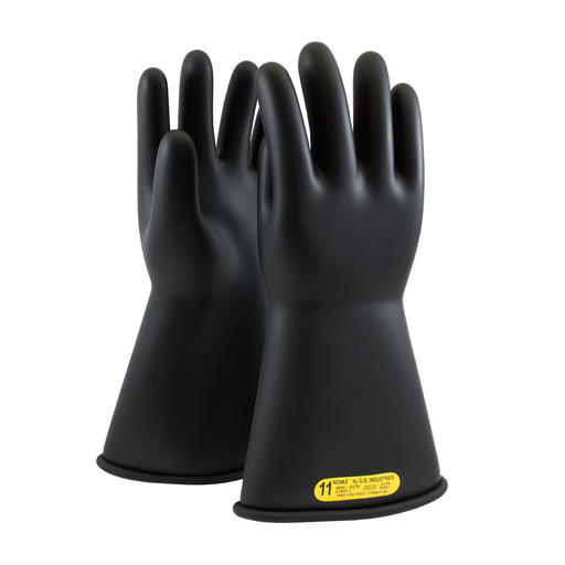 Product image for PIP 150-2-14/11 NOVAX® Rubber Electrical Insulating Gloves, Class 2, 14", Straight Cuff, Black - Size 11