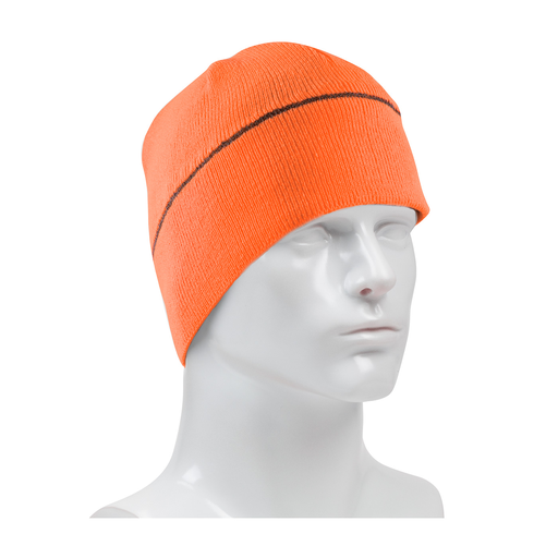 Product image for PIP 360-BEANNIEOR Orange Knit Winter Reflective Stripe Beannie Cap