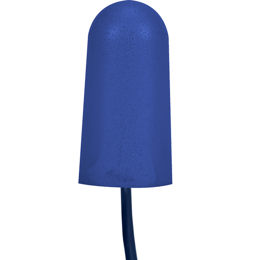 Metal Detectable Polyurethane Foam Corded Ear Plugs - 32 NRR / SNR 38, Blue, OS