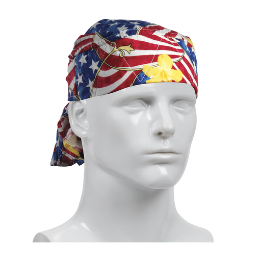 Product image for PIP 396-300-PAT EZ-COOL EVAP. COOLING TIE HAT ELASTIC FIT COWBOY PATRIOT