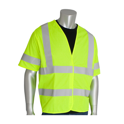 Product image for PIP 305-HSSVFRLY-4X/5X Lime Yellow Class 3 FR Treated Solid Vest