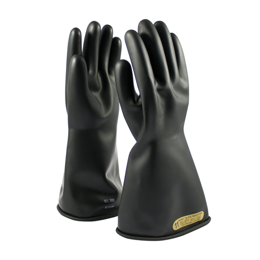 Product image for PIP 150-00-14/8 NOVAX® Rubber Electrical Insulating Gloves, Class 00, 14", Straight Cuff, Black - Size 8