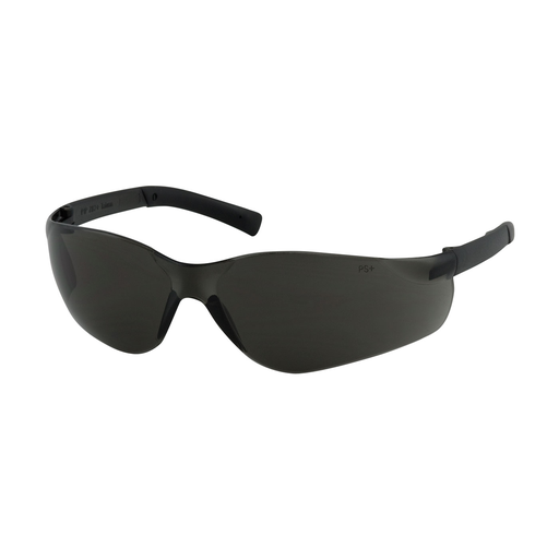 Rimless Safety Glasses with Dark Gray Temple, Gray Lens and Anti-Scratch / Anti-Fog Coating, Dark Gray, OS
