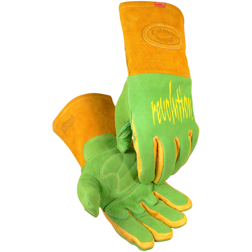 Premium Wasabi Green Split Deerskin MIG/Stick Welder's Glove with FR Foam/Fleece Insulation, Green, L