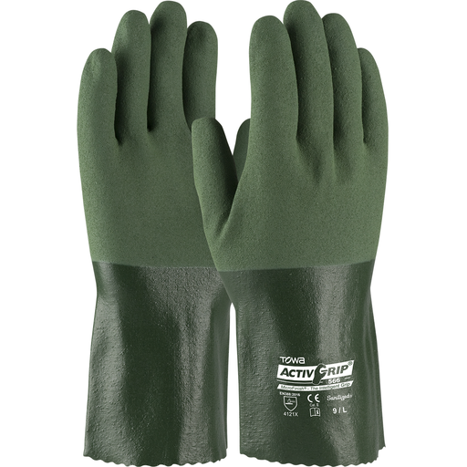 Product image for PIP 56-AG566/M ACTIVGRIP SUPPORTED, 13G COTTON, GREEN NITRILE MICROFINISH GRIP 12&QUOT;L LIKELY SUBJECT TO TAX