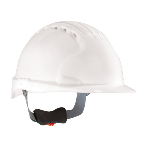 Product image for PIP 280-EV6151V-10 Evolution® Deluxe 6151 Standard Brim Vented Hard Hat, 6-Pt Polyester Suspension, Wheel Ratchet Adjustment - White