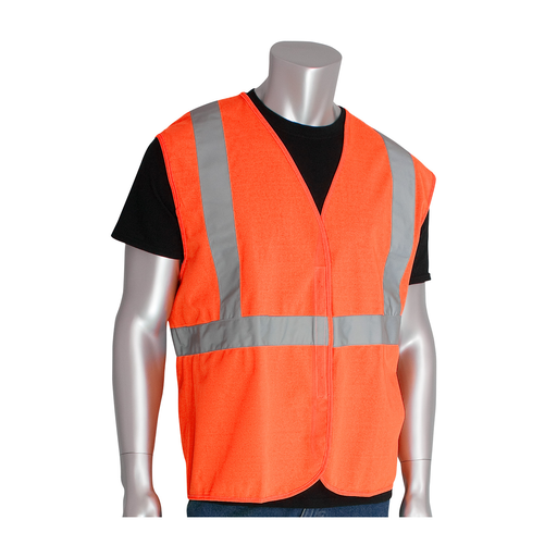 Product image for PIP 302-WCENGOR-2X CLASS 2 SOLID VEST NO POCKET HL CLOSURE 2IN. TAPE OR