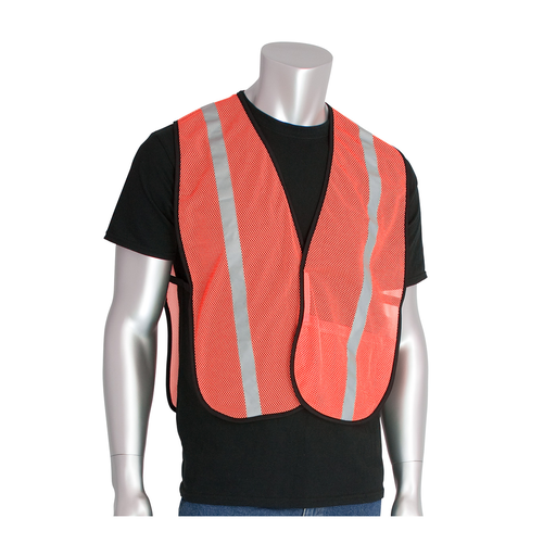 Product image for PIP 300-EVOR-EOR Orange Breathable Polyester Mesh Fabric Safety Vest