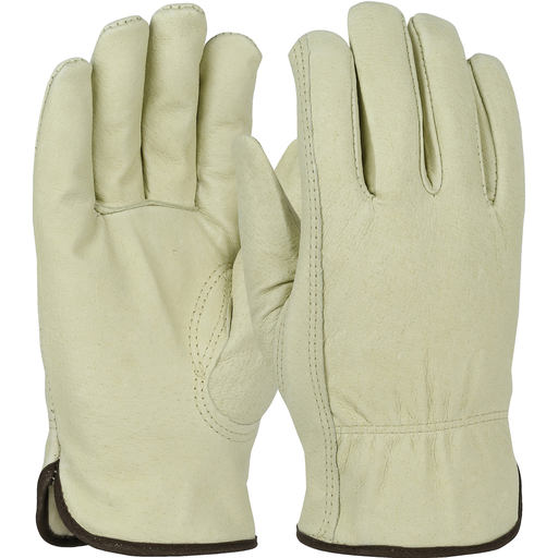 Top Grain Pigskin Leather Drivers Glove with Natural Thermal Lining - Keystone Thumb, Natural, L