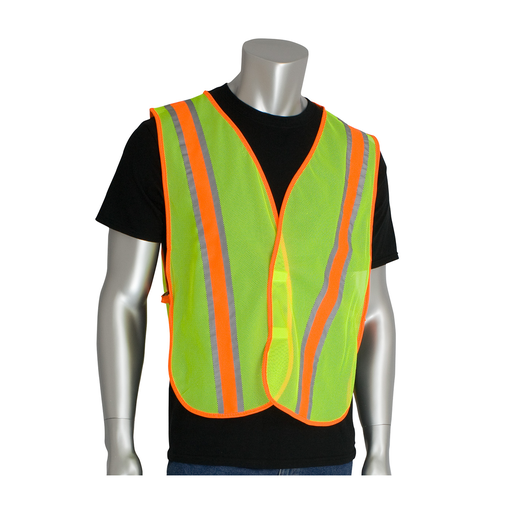 Product image for PIP 300-0900LY NON-ANSI MESH SAFETY VEST LY TWO-TONE TAPE HL CLOSURE OSFM