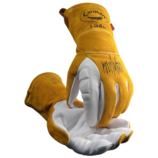 Premium Goat Grain TIG/Multi-Task Welder's Glove with Split Cowhide Back - 4" Kontour Wrist™ Cuff, Gold, M