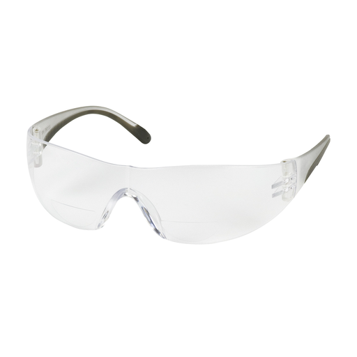 Rimless Safety Readers with Clear Temple, Clear Lens and Anti-Scratch Coating - +2.00 Diopter, Clear, OS