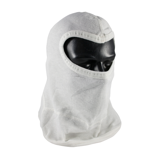 Product image for PIP 202-130 100% NOMEX HOOD, SLIT-EYE WITH BIB*, WHITE, SINGLE HEAD LAYER