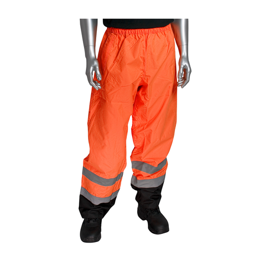 Product image for PIP 318-1757-OR/L CLASS E PU POLY OVER PANT, TWO POCKET, TWO TONE WITH TAPE, OR LIKELY SUBJECT TO TAX