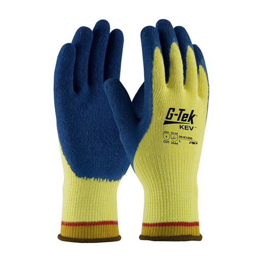 Product image for PIP 09-K1300/XL Extra Large Blue Latex Crinkle Coated Knit Protective Gloves