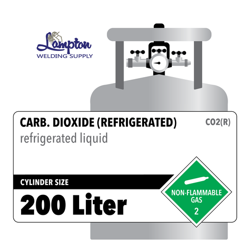 Carb. Dioxide (Refrigerated), 200 Liter, 3.0, Industrial, 99.9, 4011 ft3, Stainless Steel (SS), CGA 320-Liquid Cylinder