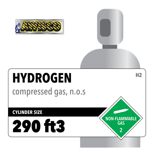 Hydrogen, 290 ft3, 290 ft3, High Pressure Steel (HPS), CGA 350