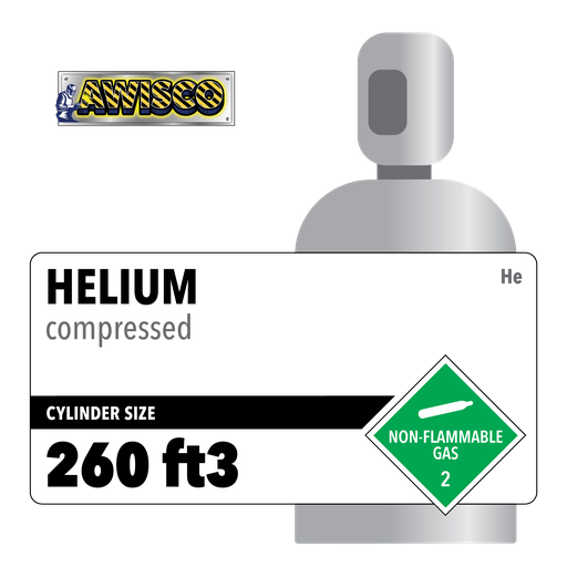 Helium, 260 ft3, 260 ft, High Pressure Steel (HPS), CGA 580