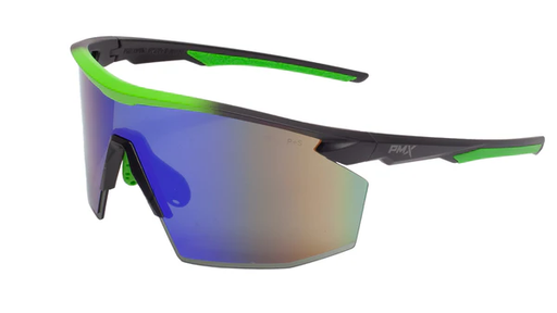 PMXSPEC GLASSES GREEN MIRROR BLACK AND LIME FRAME , ANTI-FOG