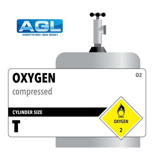 Oxygen, T, 2.50, Industrial, 99.50%, 337 ft3, Steel, 540