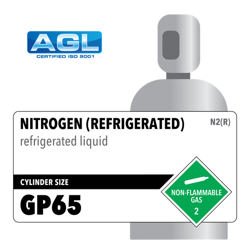Nitrogen (Refrigerated), GP65, 4.8, Industrial, 99.998%, 5240 ft3, Varied (V), CGA 580(Dewar)