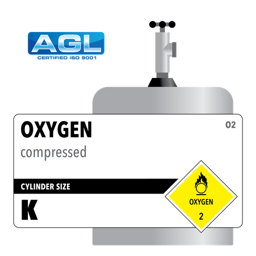 Oxygen, K, 2.50, Industrial, 99.50%, 251 ft3, Steel, 540