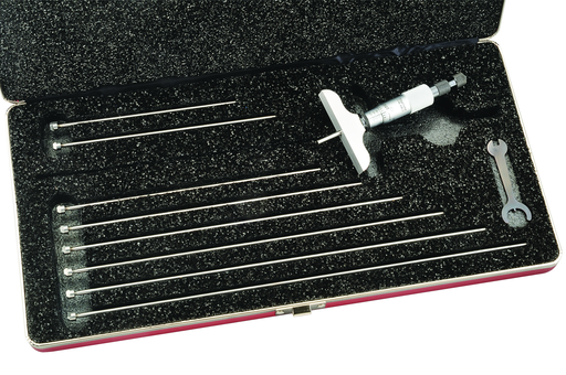MICROMETER DEPTH GAGE, 0-9", 2-1/2" BASE