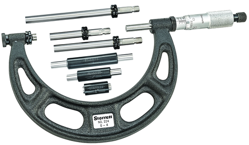 INTERCHANGEABLE ANVIL MICROMETER 0-4"