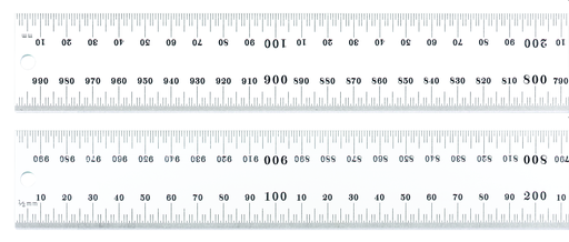 STEEL RULE, SPRING-TEMPERED, 1000mm, #35 GRADS C635-1000