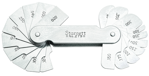 FILLET OR RADIUS GAGE, .020-.400" RANGE 279