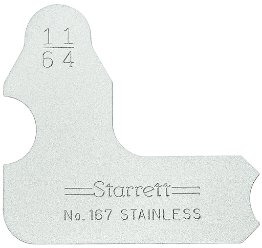 RADIUS GAGE, 11/64" 167-11/64
