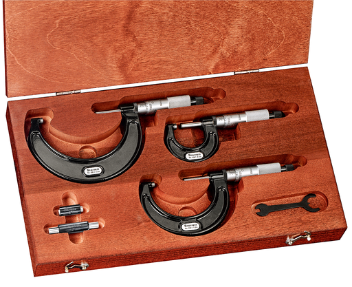 OUTSIDE MICROMETER SET, 0-3", .0001" GRADS ST436.1AXRLZ
