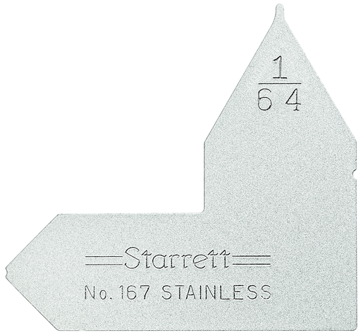 RADIUS GAGE, 1/64" 167-1/64