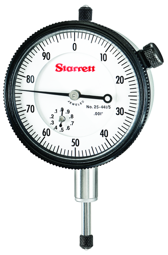 DIAL INDICATOR, WITH STANDARD LETTER OF CERTIFICATION, 0 -.500", .001" GRAD 25-441/5J W/SLC