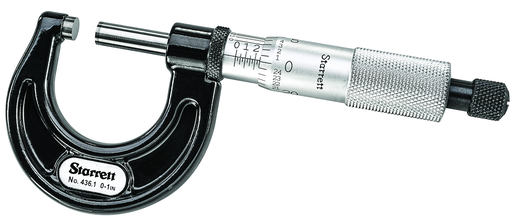 OUTSIDE MICROMETER WITH SLC, 0-1", .001" GRADS 436.1XRL-1 W/SLC