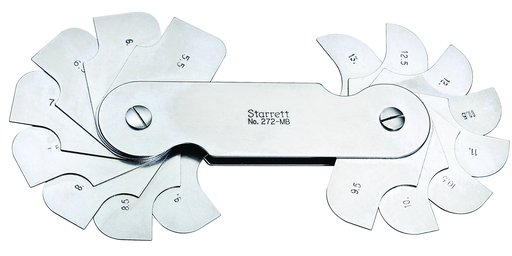 RADIUS GAGE, 16 LEAVES, 5.5mm-13mm by 0.5mm 272MB