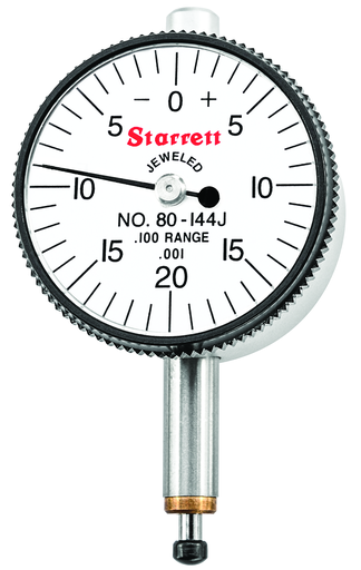 MINI DIAL INDICATOR, FLAT BACK, 0 -.100" 80-144J WFB