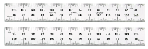 STEEL RULE, SPRING-TEMPERED, 150mm, #35 GRADS C635-150