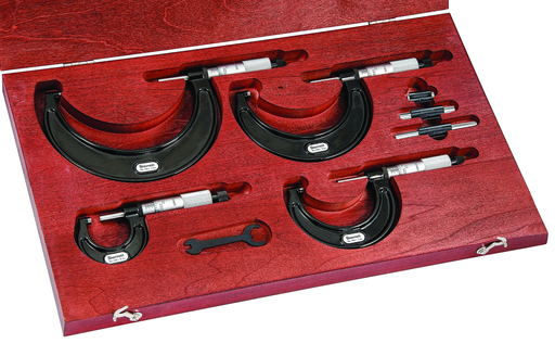OUTSIDE MICROMETER SET, 0-4", .0001" GRADS ST436.1BXRLZ