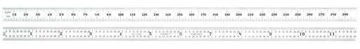 STEEL RULE, FULL FLEXIBLE, 300mm, #31 GRADS C331-300