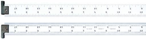 STEEL RULE, REVERSIBLE HOOK, SPRING-TEMPERED, 18", 4R GRADS CH604R-18